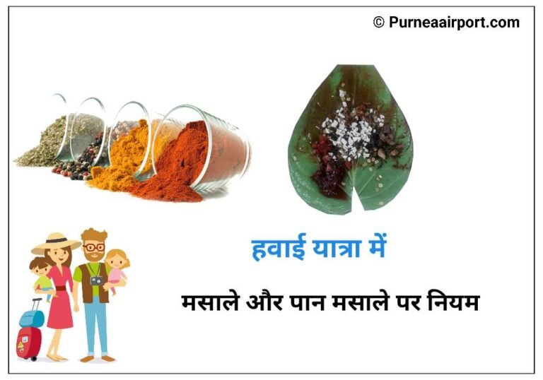 एरोप्लेन पर पान मसाला और मसाले ले जाने पर नियम